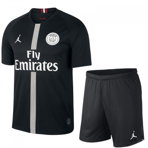 PSG 18/19 3rd Black Soccer Kits (Shirt+Shorts)